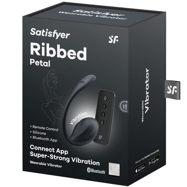 Ribbed petal estimulador Punto G control remoto negro