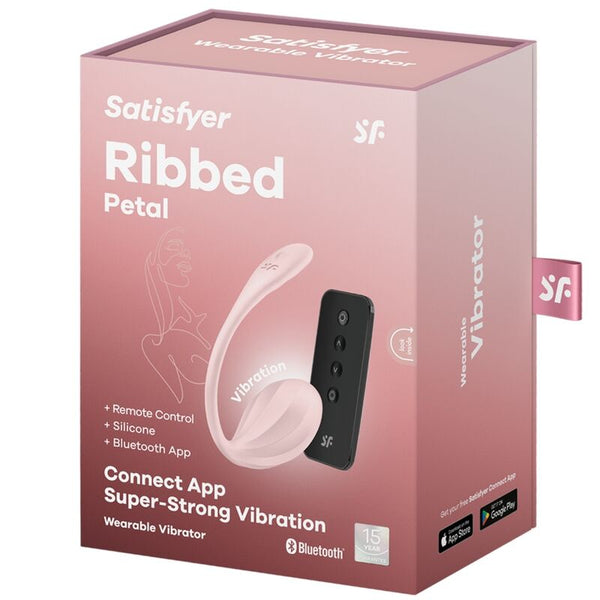 Ribbed petal estimulador Punto G control remoto rosa