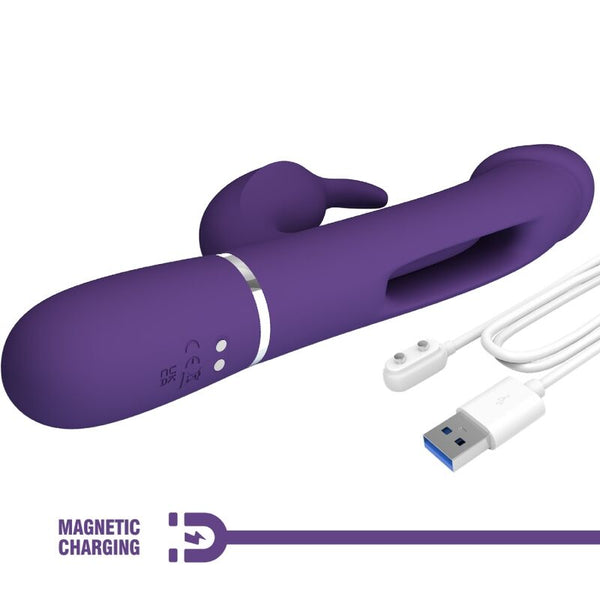 Kampas vibrador rabbit 3 en 1 multifunción con lengua violeta