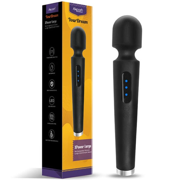 X power large masajeador y vibrador 7 vibraciones negro