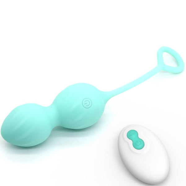Blossoms pesas vaginales vibrador control remoto 10 vibraciones verde
