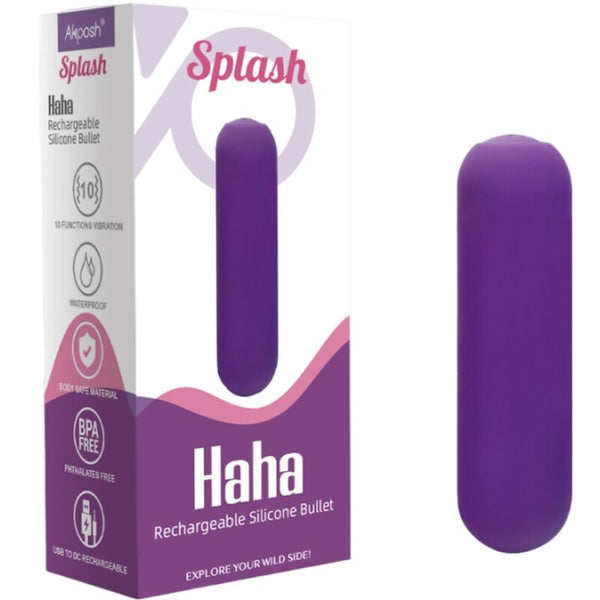 Splash haha bala vibradora silicona 10 vibraciones 75 x 19 cm morado