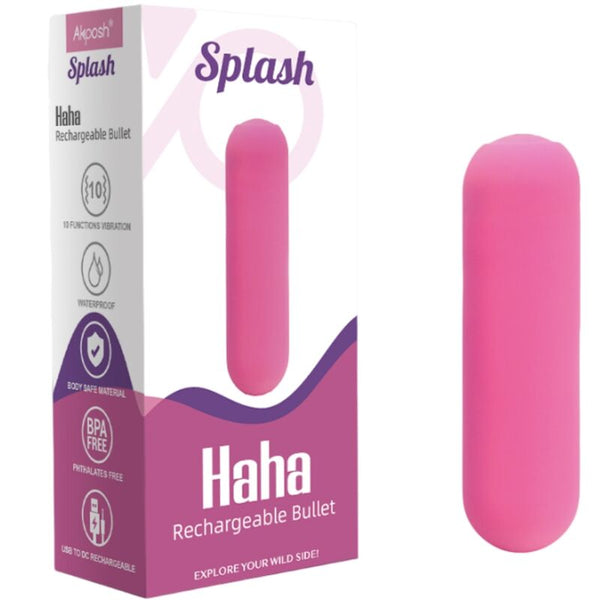 Splash haha bala vibradora silicona 10 vibraciones 75 x 19 cm rosa