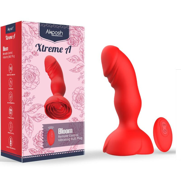Extreme a bloom rosa vibrador y plug anal control remoto rojo
