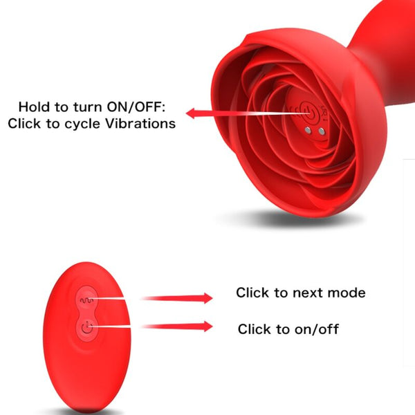 Extreme a bloom rosa vibrador y plug anal control remoto rojo