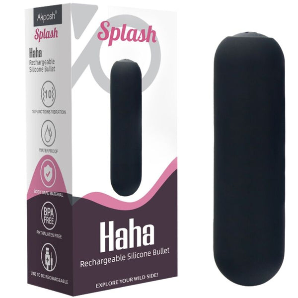 Splash haha bala vibradora silicona 10 vibraciones 75 x 19 cm negro