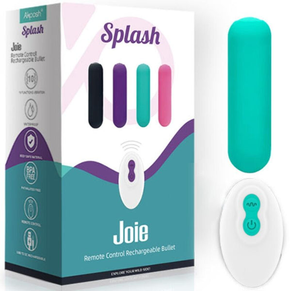 Splash joie bala vibradora silicona control remoto 10 vibraciones 75 x 19 cm verde
