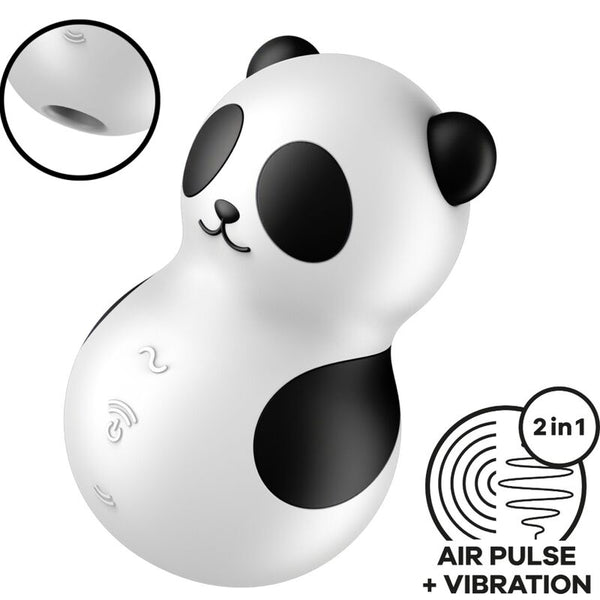 Vibrador blanco y negro satisfyer pocket panda estimulador y