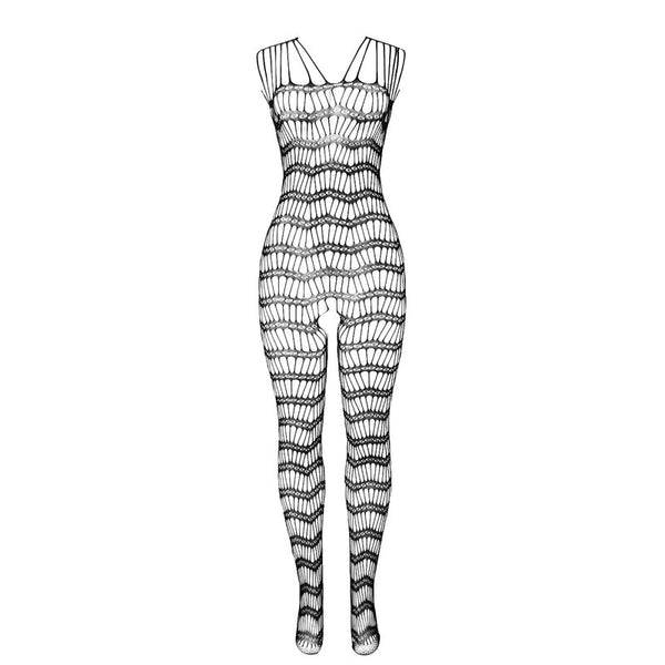 Subblime 951696 body con abertura de rejilla con tiras en hombros negro talla única