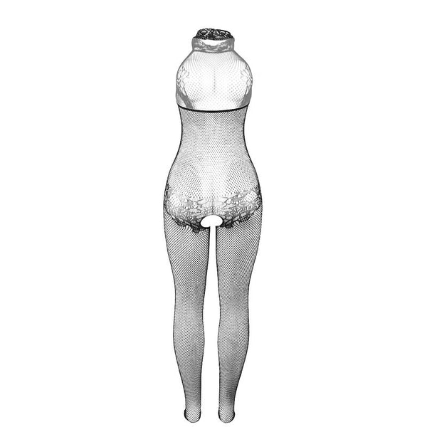 Subblime 951801 body con abertura de rejilla y encaje con cuello alto negro talla única