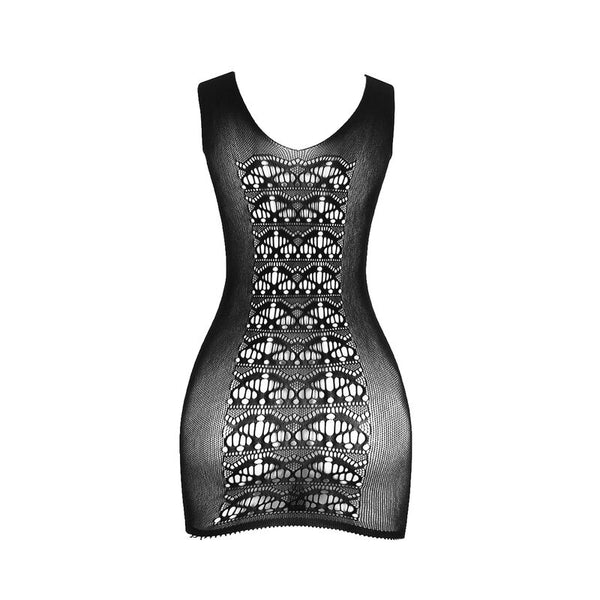 Subblime 952167 vestido de rejilla corto elástico negro talla única