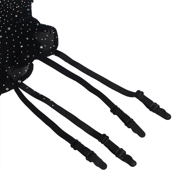 Subblime 952174 body de rejilla con guantes y diamantes negro talla única