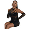 Subblime 952235 vestido de rejilla con brillantes negro talla única