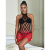 Subblime 952242 vestido de rejilla elástico degradado rojo y negro talla única
