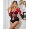 Subblime 952259 vestido de rejilla elástico manga larga degradado rojo y negro talla única
