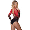 Subblime 952259 vestido de rejilla elástico manga larga degradado rojo y negro talla única