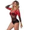 Subblime 952259 vestido de rejilla elástico manga larga degradado rojo y negro talla única