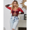 Subblime 952259 vestido de rejilla elástico manga larga degradado rojo y negro talla única