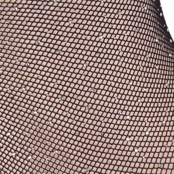 Subblime 952297 body de rejilla brillante con hombros descubiertos manga larga negro talla única