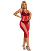 Subblime 952327 vestido de rejilla largo rojo talla única