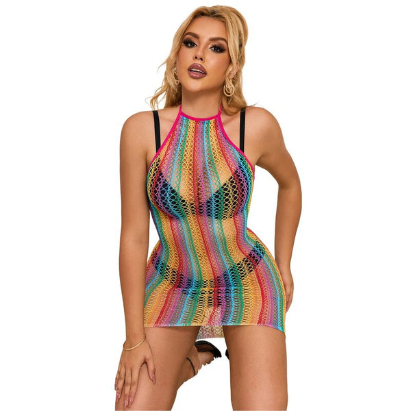 Subblime 952341 vestido de rejilla arcoiris talla única