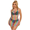 Subblime 952365 vestido de rejilla hombros descubiertos arcoiris talla única