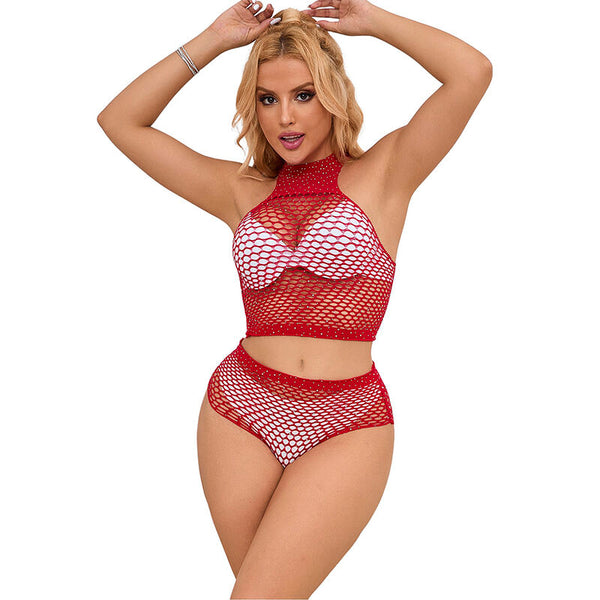 Subblime 952402 set de rejilla con brillantes rojo talla única