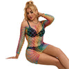 Subblime 952426 vestido de rejilla manga larga arcoiris talla única