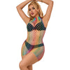 Subblime 952433 vestido de rejilla sin mangas con cuello alto arcoiris talla única