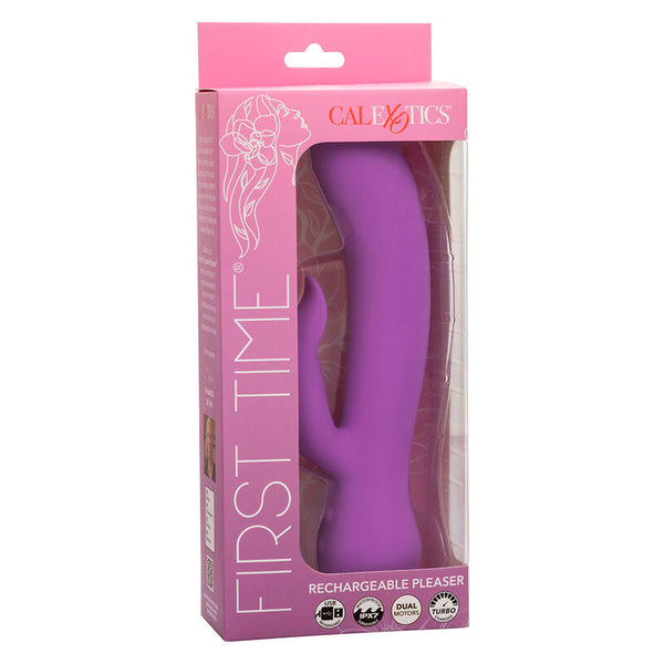 First time vibrador complaciente recargable morado