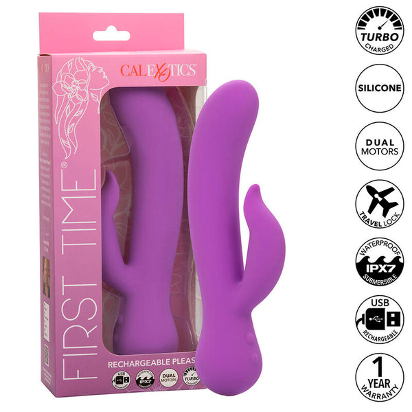 First time vibrador complaciente recargable morado