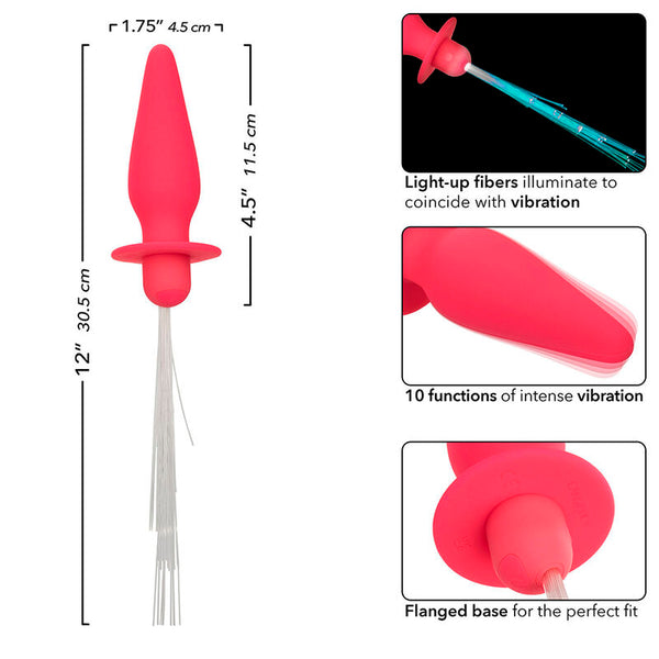 Calexotics southern lights light up plug anal con luces 10 vibraciones silicona rosa