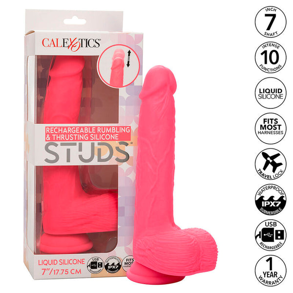 Studs vibrador realístico 10 vibraciones y rosa