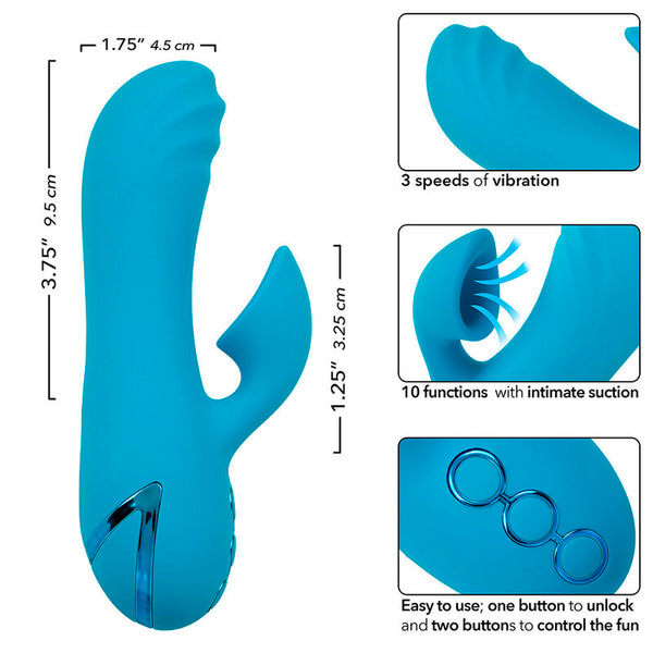 Vibrador y estimulador 10 funciones azul sunset beach seducer
