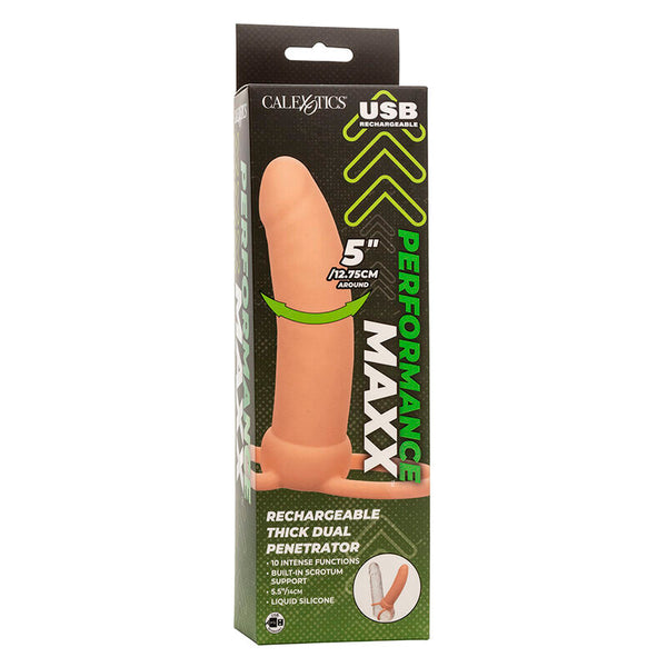 Calexotics maxx doble penetrador grueso 10 vibraciones natural