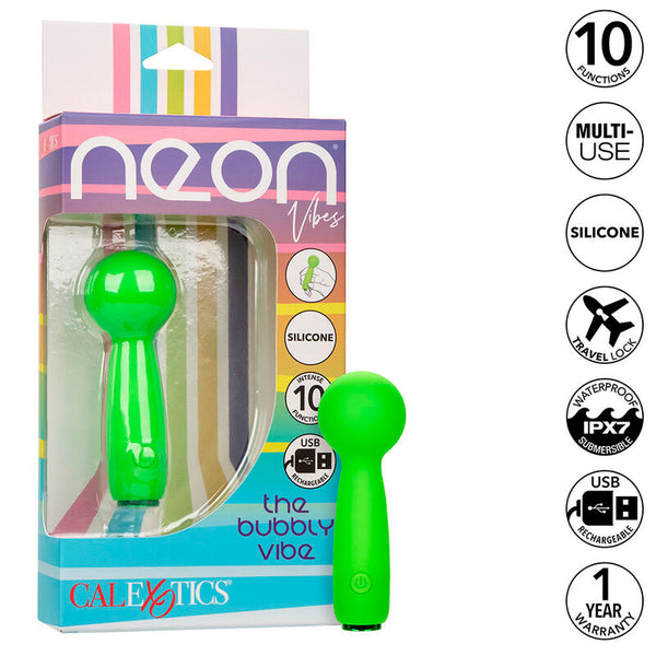Calexotics neon vibes the bubbly vibe mini masajeador 10 vibraciones verde