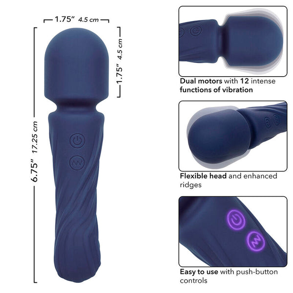 Calexotics charisma allure masajeador doble motor 12 funciones 17 25 cm x 4 5 cm morado
