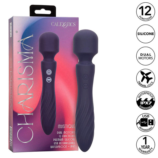 Calexotics charisma mystique masajeador doble motor 12 funciones 21 5 cm x 4 5 cm morado
