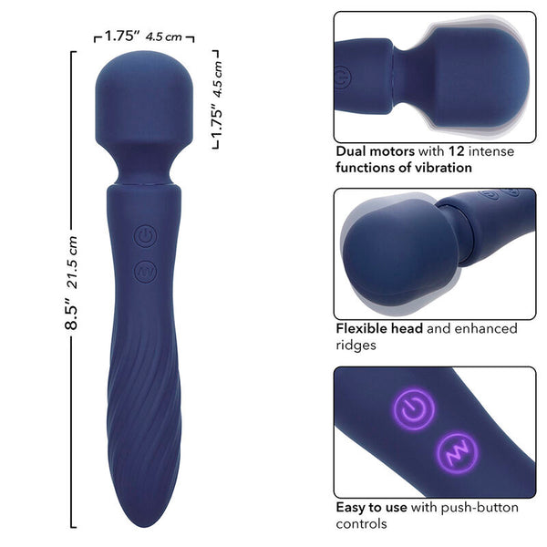 Calexotics charisma mystique masajeador doble motor 12 funciones 21 5 cm x 4 5 cm morado