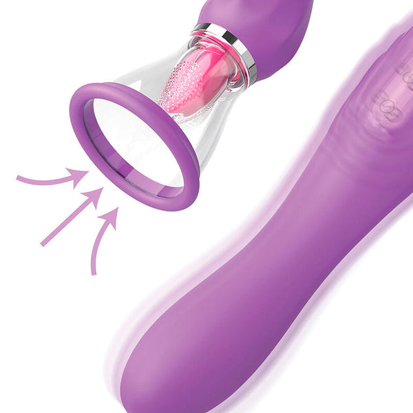 FANTASY FOR HER - ULTIMATE PLEASURE MAX MANGUERA DE SUCCIÓN CON LENGUA ESTIMULADORA MORADO