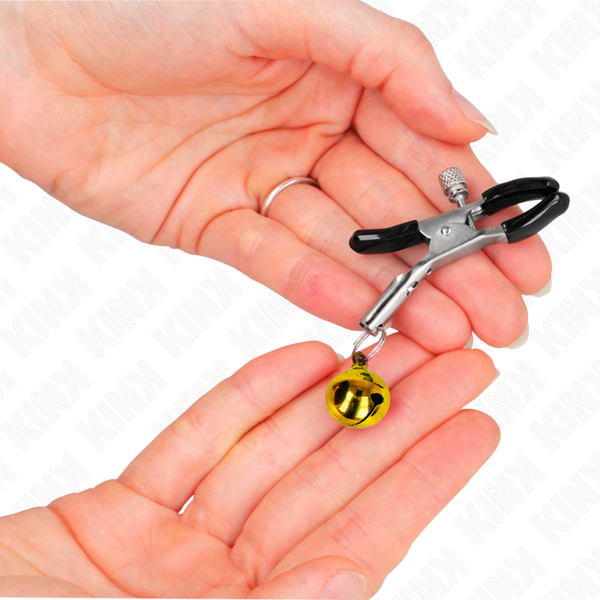 Kink pinzas para pezones con campanilla dorada 6 cm