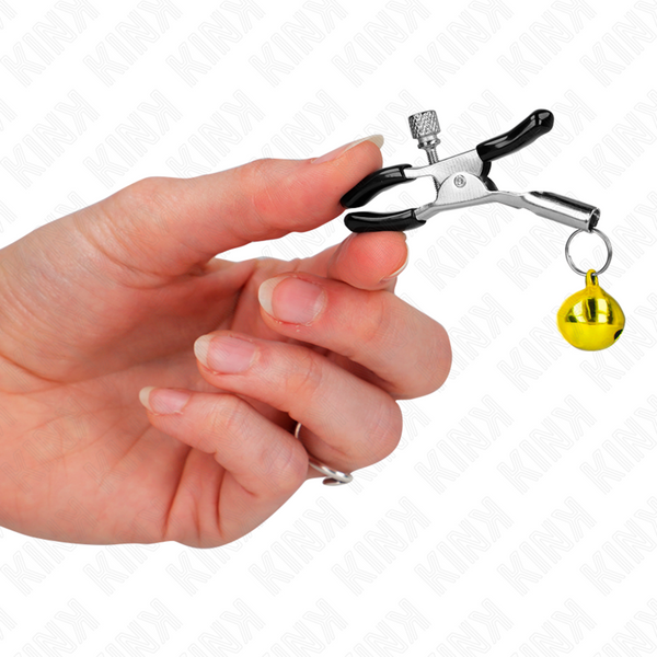 Kink pinzas para pezones con campanilla dorada 6 cm