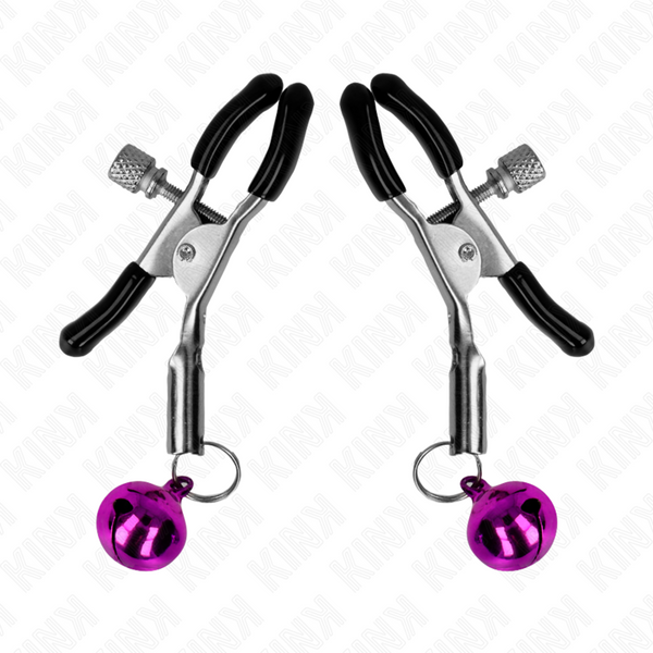 Kink pinzas para pezones con campanilla violeta 6 cm