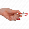 Kink pinzas para pezones rojas con doble campanilla rojo 6 cm