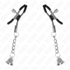 Kink pinzas para pezones con colgante de campana plateado 6 cm