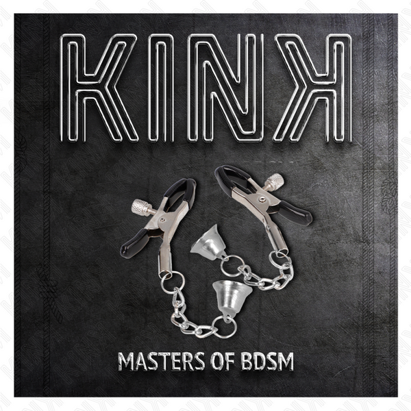 Kink pinzas para pezones con colgante de campana plateado 6 cm