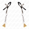 Kink pinzas para pezones con colgante de campana dorado 6 cm