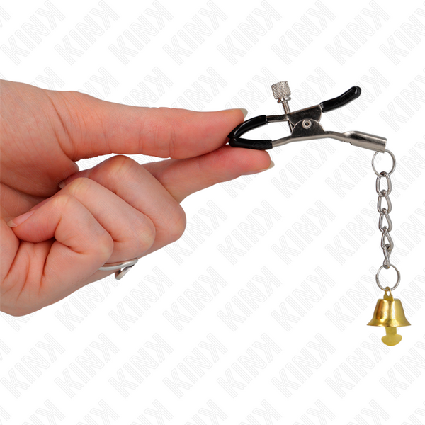 Kink pinzas para pezones con colgante de campana dorado 6 cm