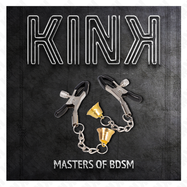 Kink pinzas para pezones con colgante de campana dorado 6 cm