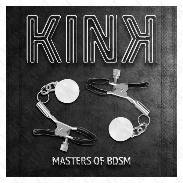 Kink pinzas para pezones plateadas con colgante de vidrio 6 cm
